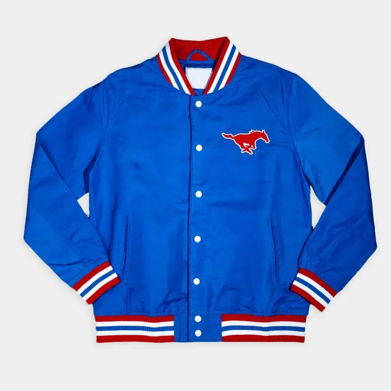 Smu-Mustangs-Bomber-Jacket.jpg Smu Mustangs Vintage Retro Bomber Jacket - Image 1