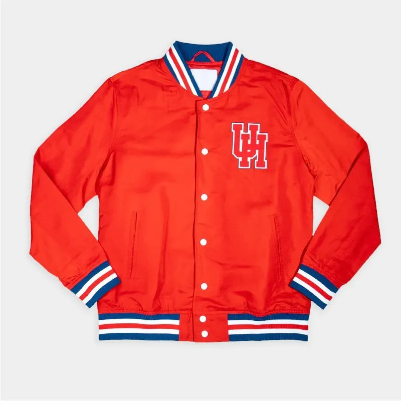 Vintage-Houston-Cougars-Bomber-Jacket.jpg Houston Cougars Vintage Uh Athletic Red Bomber Jacket - Image 1