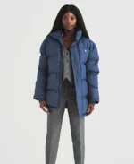 190 Blue Navy Contour Puffer Coat Jacket - Trendy Leather Jackets