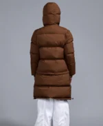 190 Contour Mid Espresso Adjustable Coat Jacket Back - Trendy Leather Jackets