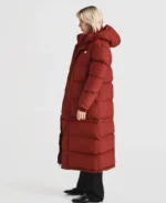 Shop 1920 Ruby Red Contour Adjustable Puffer Coat Jacket- Trendy Leather Jackets