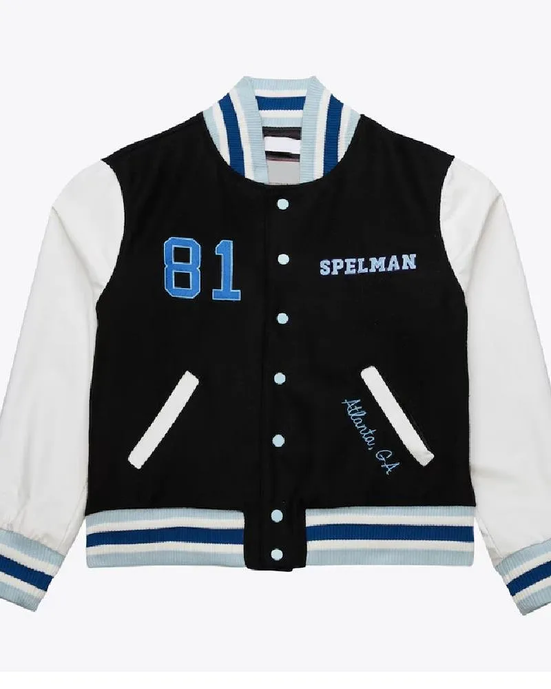 Spelman-College-Jaguars-Homecoming-Black-Varsity-Jacket.jpg Spelman College Jaguars Homecoming Black Varsity Jacket - Image 1