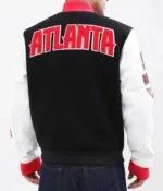 Atlanta Hawks Black and White Letterman Jacket - Image 2