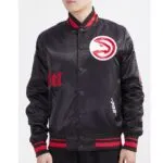Old English Atlanta Hawks Classic Rib Black Jacket