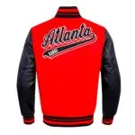Shop The Atlanta Hawks Script Tail Classic Rib Red Varsity Jacket - Trendy Leather Jackets