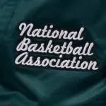 Boston Celtics Mash Up Green Satin Jacket Closeup View