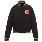 Atlanta Hawks Black Poly Twill Jacket