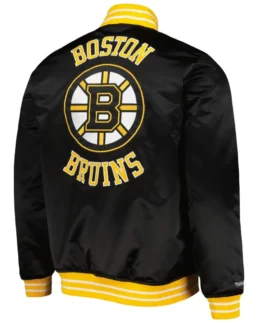 Shop The Boston Bruins Black Heavyweight Satin Jacket