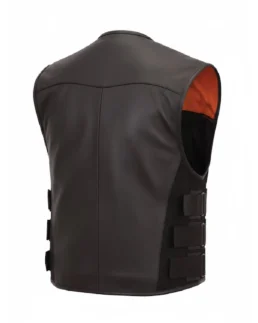 Shop The Men’s Black Leather Vest