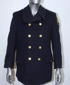 Vintage Navy Blue Wool Reefer Pea Coat