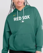 Woman Boston Red Sox Yellow City Connect Hoodie Close Up