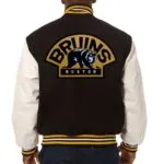Varsity Boston Bruins Black and Yellow Wool Jacket - Image 4