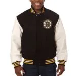 Varsity Boston Bruins Black and Yellow Wool Jacket - Image 2