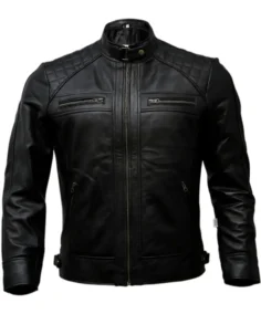 Men's Motorcycle Casual Black Leather Jacket