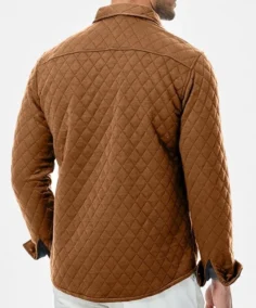 Shop The Diamond Quilted Pattern Brown Jacket