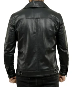 Shop The Holland Black Trucker Leather Jacket