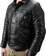 Shop The Men's Cowhide Slim Fit Black Leather Jacket