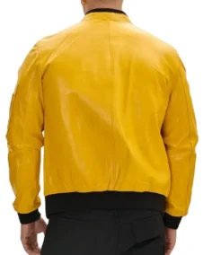 Shop The Men's Yellow Lambskin Leather Bomber Jacket - Trendy Leather Jackets