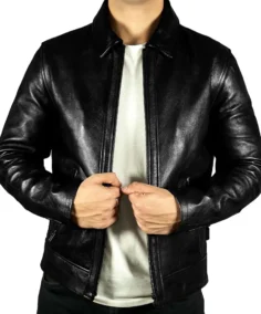 Vintage Retro Cafe Racer Distressed Leather Jacket