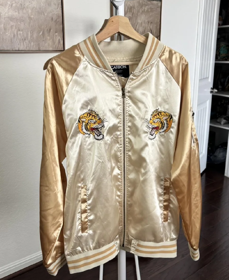 Carbon Gold And Cream Satin Jacket Carbon Gold And Cream Satin Jacket