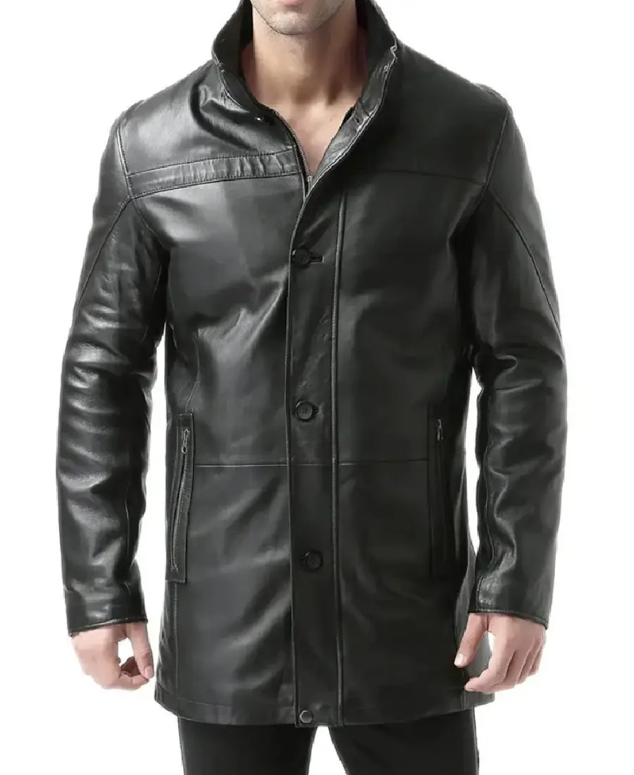 Murphy Men'S Real Lambskin Black Leather Car Coat Murphy Men'S Real Lambskin Black Leather Car Coat