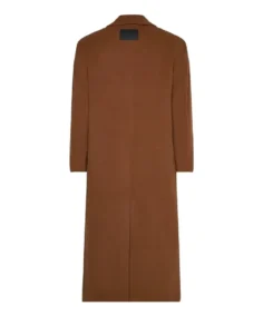 Shop The Women Double Breasted Brown Wool Long Coat