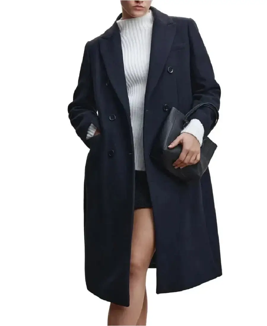 Women’s Navy Blue Long Wool Coat Women’s Navy Blue Long Wool Coat