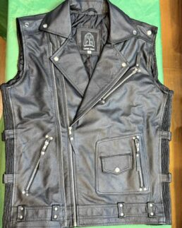 Men's Brando Black Leather Vest