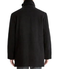 Men Daniel Single Breasted Black Wool Topcoat Back