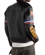 Men's Cherry los Angeles Leather Biker Jacket Back