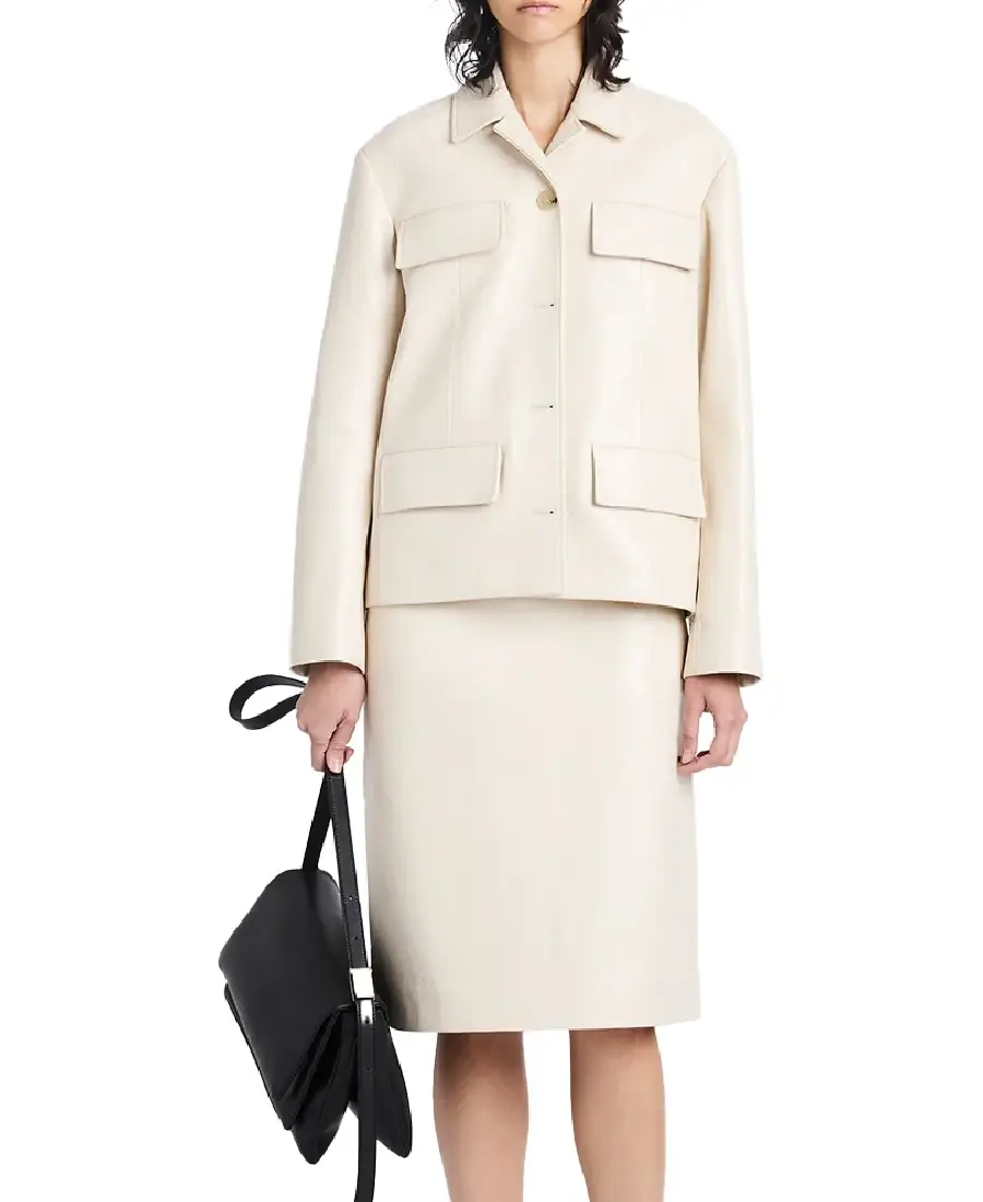 Proenza-Schouler-Roos-Beige-Leather-Jacket-Front.webp Proenza Schouler Roos Beige Leather Jacket - Image 1