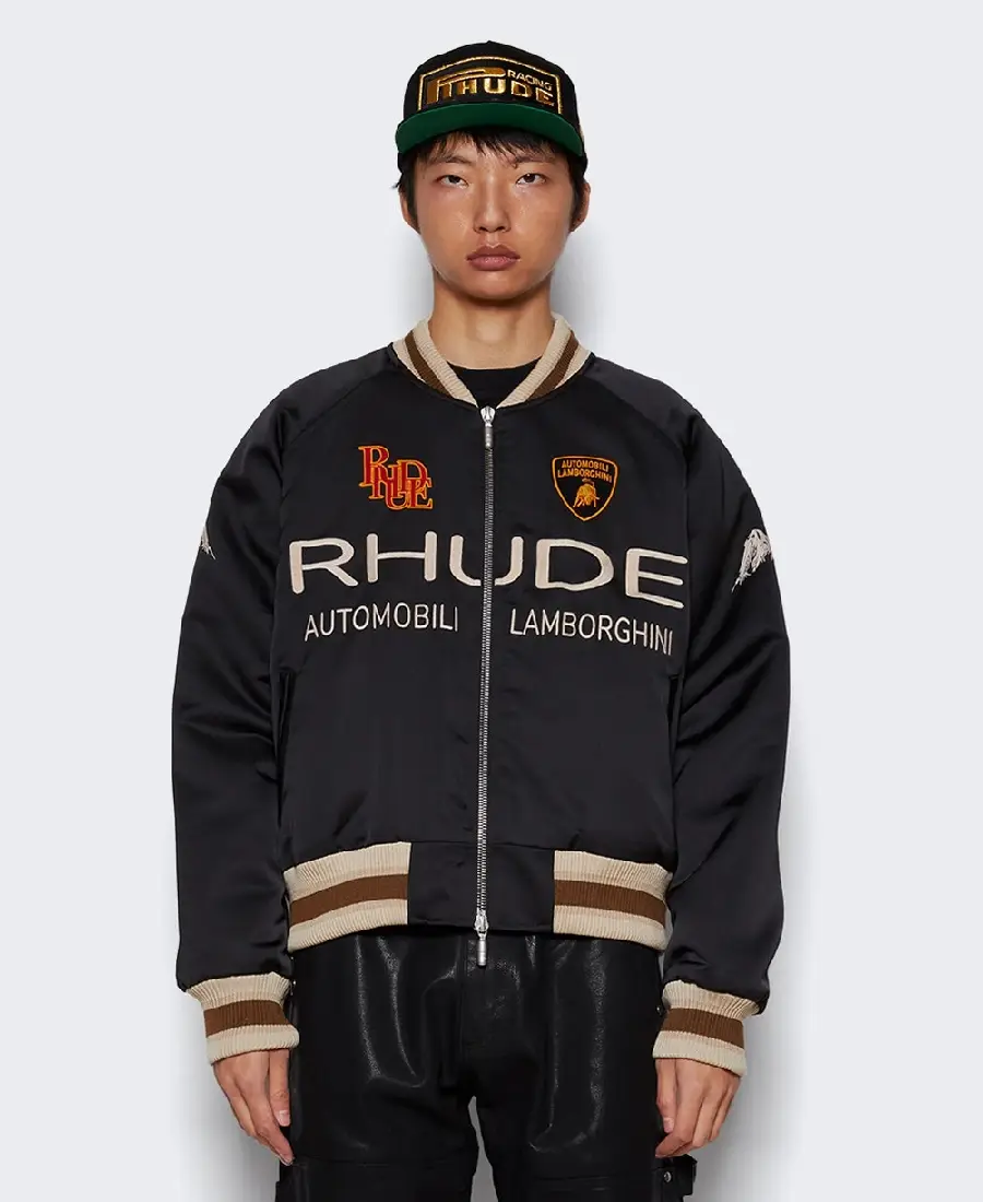 Rhude-X-Lamborghini-Carta-Bomber-Jacket.webp Rhude X Lamborghini Carta Bomber Jacket - Image 1