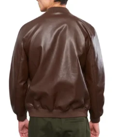 Shop The Men's Chocolate Brown Leather Bomber Jacket