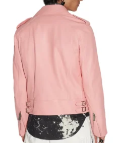 Shop The Men's Pink Leather Moto Jacket