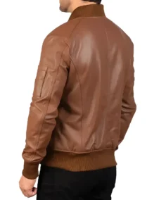 Shop The Men's Vintage Western Brown Leather Bomber Jacket