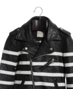 Black And White Each x Leather Biker jacket - Image 3