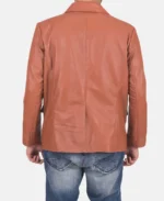 James Tan Brown Leather Blazer - Image 2