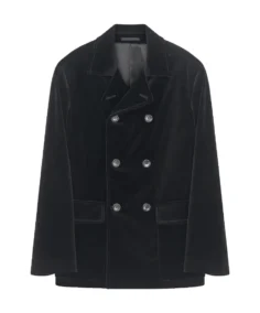 Men's Black Velvet Reefer Jacket