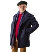 Men's Navy Blue Reefer Jacket Close