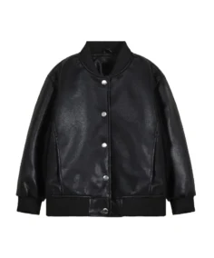 Bomber Black Faux Leather Jacket