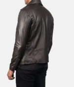 Noah Brown Leather Biker Jacket - Image 2