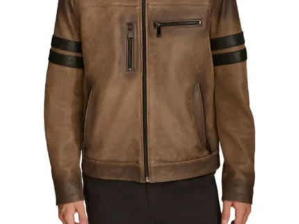 Black Friday &Amp; Cyber Monday Jackets Deals 2024 7 Aiden Brown Color Blocked Biker Jacket