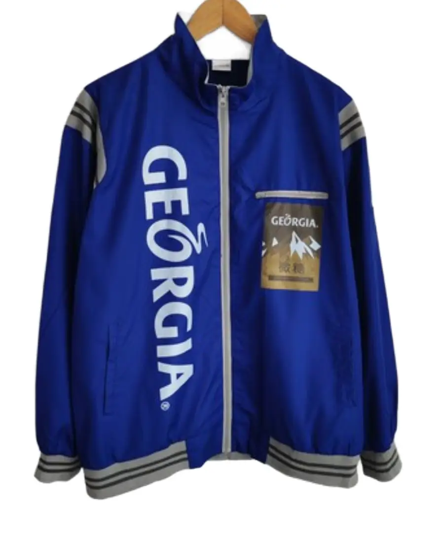 Shop-The-Men-Georgia-Blue-Windbreaker-Jacket.webp Men Georgia Blue Windbreaker Jacket - Image 1