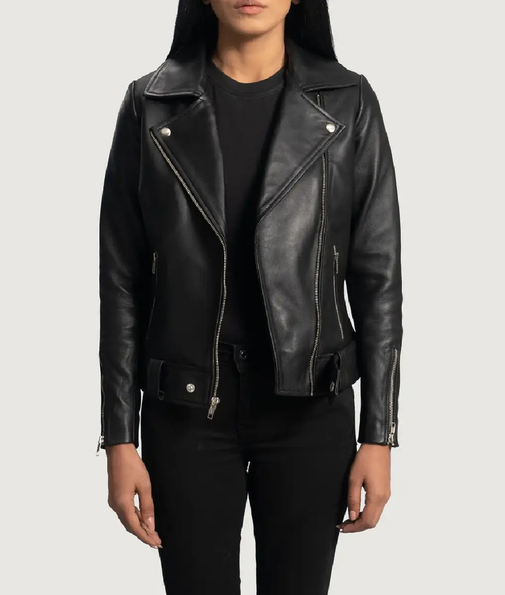 Shop-The-Rumy-Black-Leather-Biker-Jacket.webp Rumy Black Leather Biker Jacket - Image 1