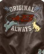 Vintage Star Brown Varsity Leather Jacket - Image 3