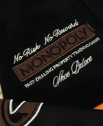 No Risk No Reward Monopoly Varsity Jacket Close