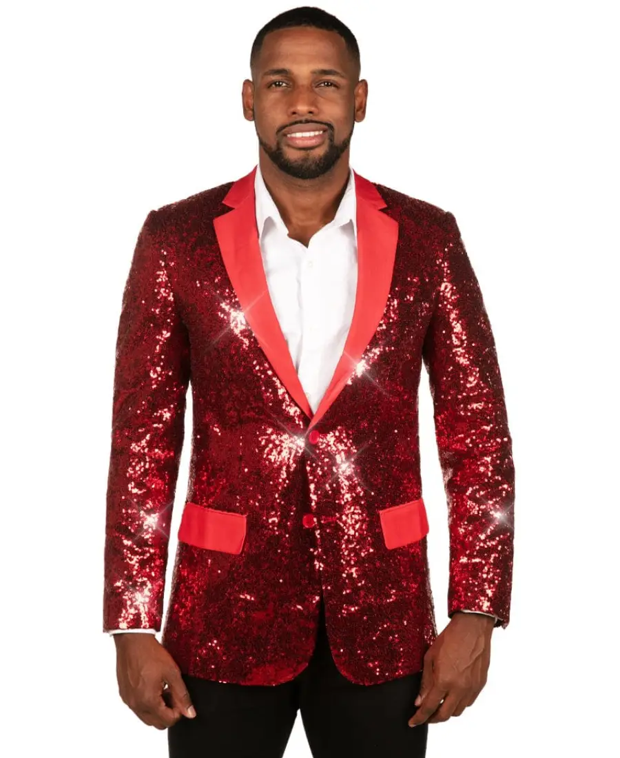 Shop The Men'S Christmas Red Sequin Blazer Shop The Men'S Christmas Red Sequin Blazer
