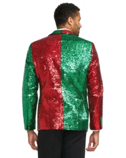 Shop The Men's Red and Green Sequin Blazer