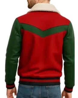 Shop The Men's Red_Green Christmas Varsity Jacket