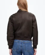 Shop The Relaxed Leather Bomber Jacket